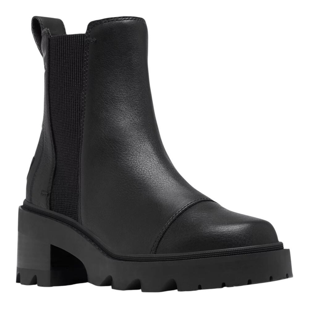 Sorel Women's Joan Now Leather Pull On Chelsea Boots Black Size 6